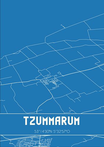 Blauwdruk | Landkaart | Tzummarum (Fryslan)
