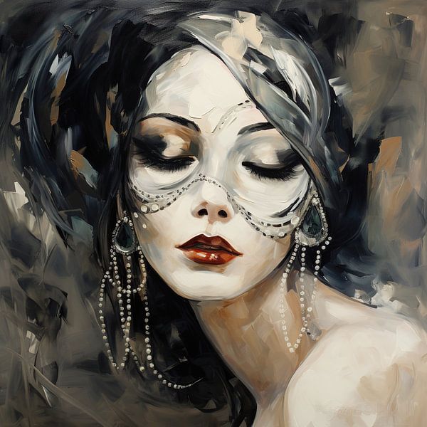 Caractéristiques cachées | Portrait moderne par Peintures accrocheuses