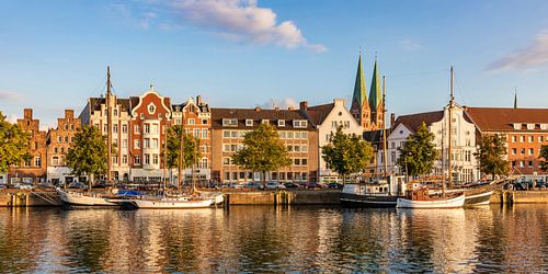 Museum harbour in the Hanseatic City of Lübeck by Werner Dieterich