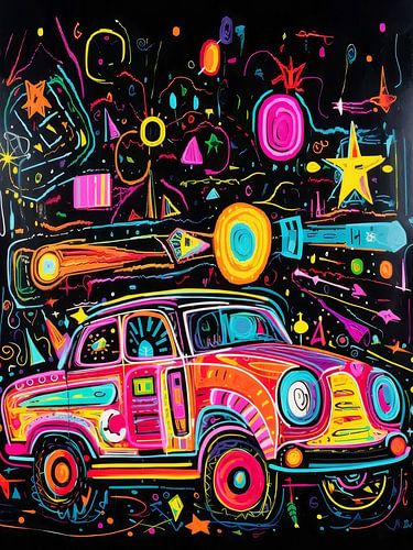 Illustration de voiture psychédélique