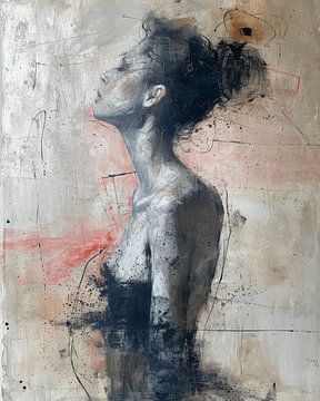 Modern en abstract, portret van een vrouw. van Studio Allee
