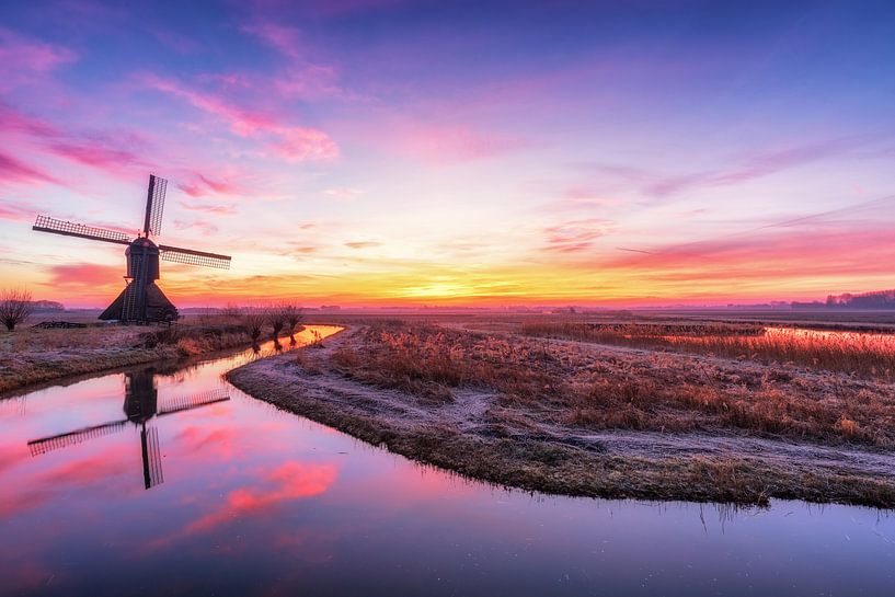 Moulin à vent au lever du soleil par Maikel Brands