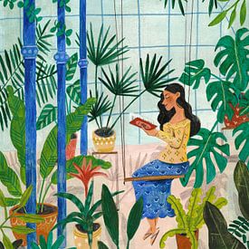 Reading in the plant greenhouse by Caroline Bonne Müller