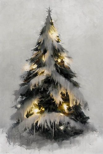 Christmas Tree Under Snow