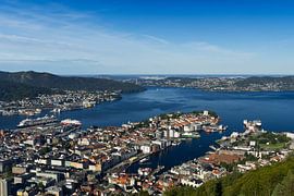 Wide view of Bergen in Norway by Anja B. Schäfer