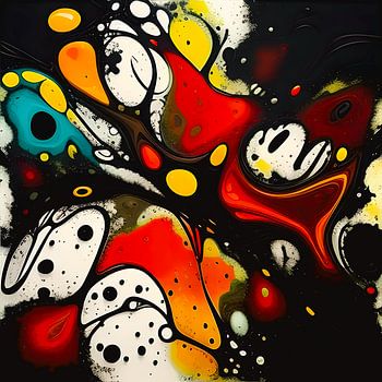 Teil 2 Spritzen von Flüssigkeiten, abstrakt modern