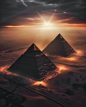 Pyramides de Gizeh sur fernlichtsicht