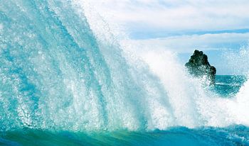 Wall of water on the coast of Madeira.