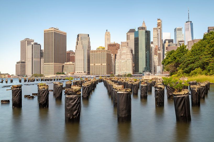 New Yorker Skyline vom Old Pier One in Brooklyn aus gesehen von Mark Bolijn