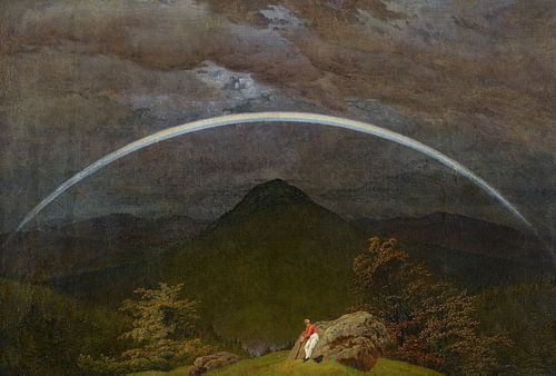 Berglandschap met regenboog, Caspar David Friedrich - ca. 1809