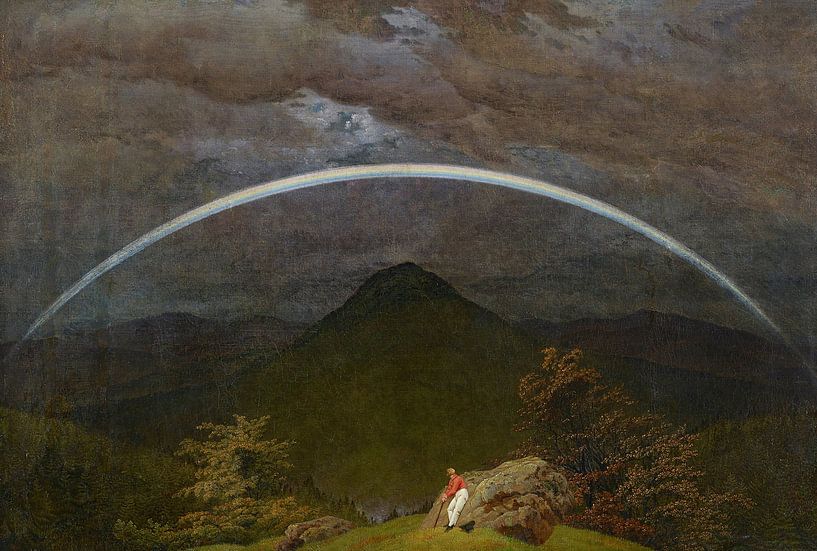 Mountain landscape with rainbow, Caspar David Friedrich - ca. 1809 by Het Archief