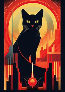 Poster chat art déco sur Niklas Maximilian