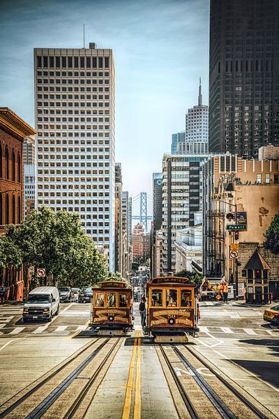 De kabeltram van San Francisco is de laatste handbediende kabeltram die nog in gebruik is en staat s von Loris Photography