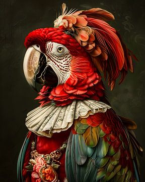 Portrait de perroquet sur But First Framing