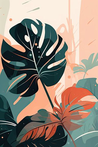 Abstract Botanical Art - Monstera