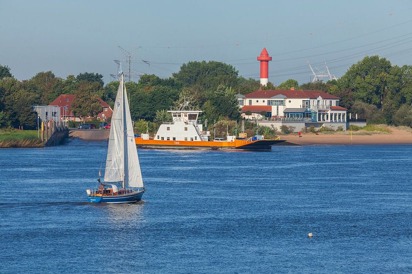 car ferry, lighthouse, Weser, Farge, Bremen by Torsten Krüger