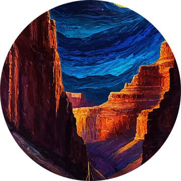 De Grand Canyon bij maanlicht