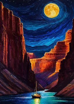 De Grand Canyon bij maanlicht van MIROKKU