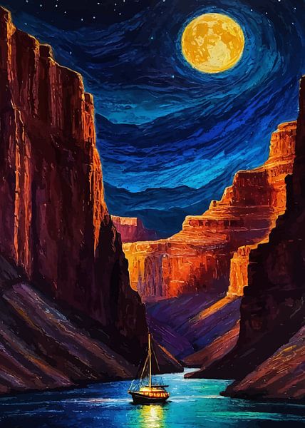 The Grand Canyon Moonlight by MIROKKU