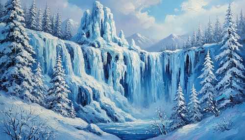Gefrorene Winterkaskaden