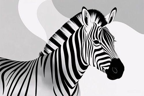 Dessin de zèbre en noir et blanc