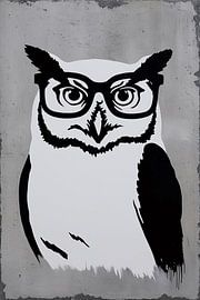 Owl with glasses minimalist design by Imperial Art House