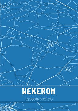 Blauwdruk | Landkaart | Wekerom (Gelderland) van Rezona