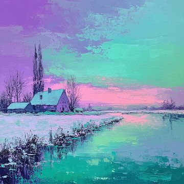 Winterlandschaft | Neon Haus von Kunst Laune