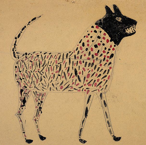Bill Traylor,Spotted Dog by finemasterpiece