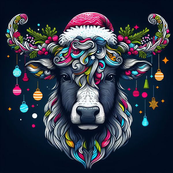 Festive Cow by Laly Laura