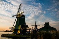 Zaanse old Dutch Mill with beautiful cloud cover by Johan Veenstra thumbnail