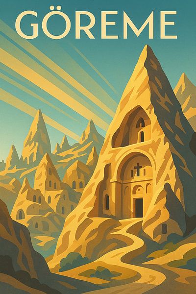 Göreme Rotskerk Elegantie Poster van Travel Shop