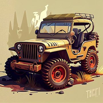 Green jeep by Harvey Hicks