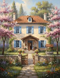 Blauwe ramen op een zonnige dag van Regan Frederick