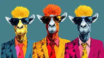 Warhol : Girafes en costume sur ByNoukk