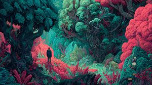 Wald in fluoreszierender Traumfarbe Lost in Wonderment