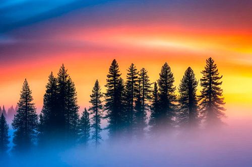 Sunset over the cloud forest