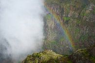 Regenboog in de bergen von Michel van Kooten Miniaturansicht