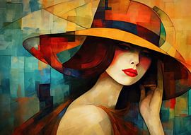 Portret met Hoed 177.94 van Blikvanger Schilderijen