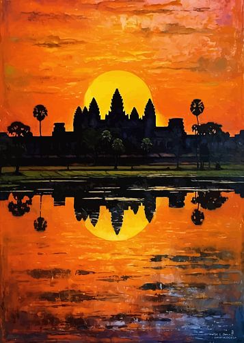 Angkor Wat Zonsondergang