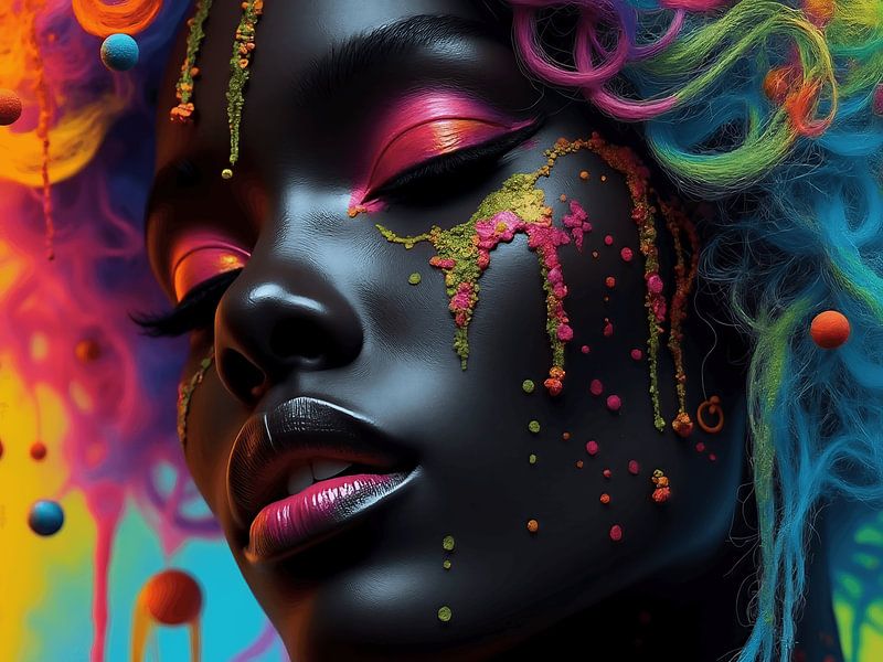 Porträt einer dunkelhäutigen Frau von The Photo Artist