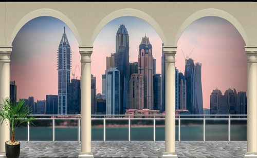 uitzicht over een grote stad met wolkenkrabbers