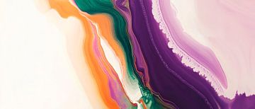 Abstracte kleuren in zachte golven van Poster Art Shop