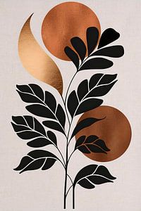 Japanische Kunst: Ruhige botanische Collage