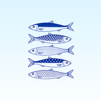 Serene Aquatics: Five Textured Fish