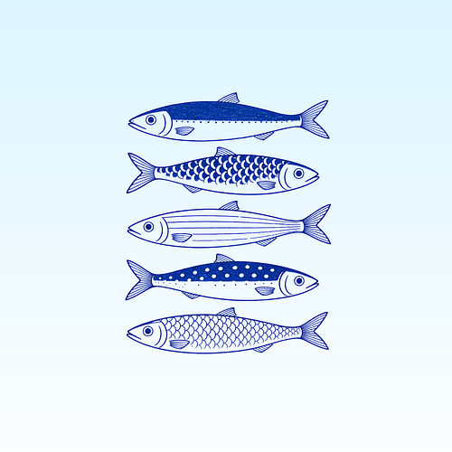 Serene Aquatics: Five Textured Fish