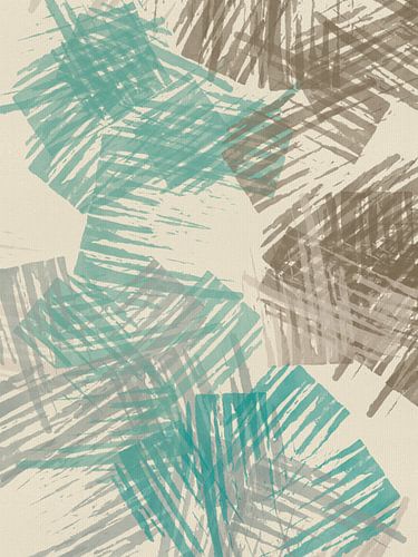 Kleurrijke abstracte minimalistische kunst in koele pasteltinten