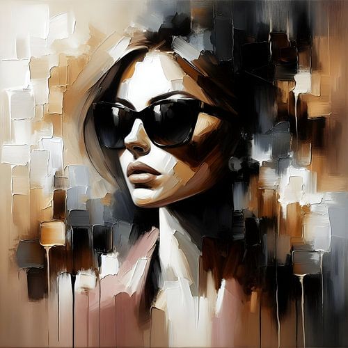 Vrouw met zwarte zonnebril