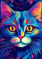 Katze Tier Pop Art Farbe Stil