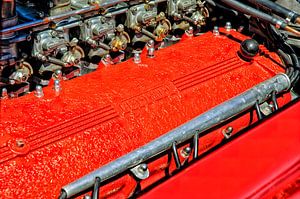 Ferrari V12-Motor in einem klassischen Ferrari GT-Auto von Sjoerd van der Wal Fotografie